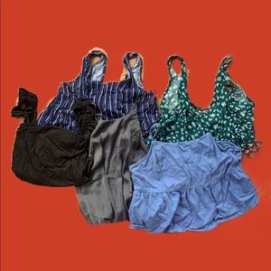 3 CROP TANKS & 2 BODYSUITS